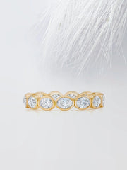 Bezel Set Oval Cut Moissanite Eternity Diamond Wedding Band Mapple Gems